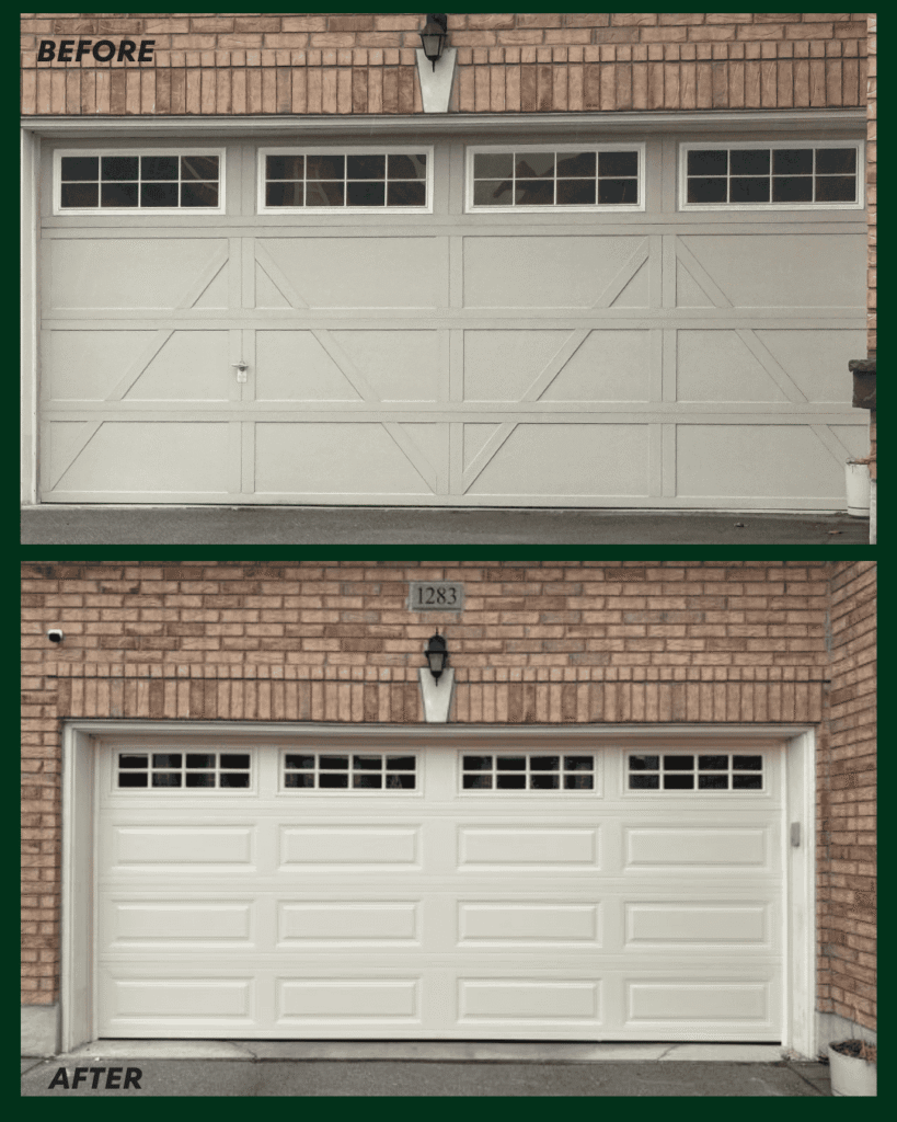 garage door installation before and after Evertrust garage doors